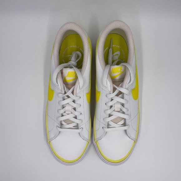 Nike Court Legacy White / Yellow Womens Shoes - Picture 5 of 8